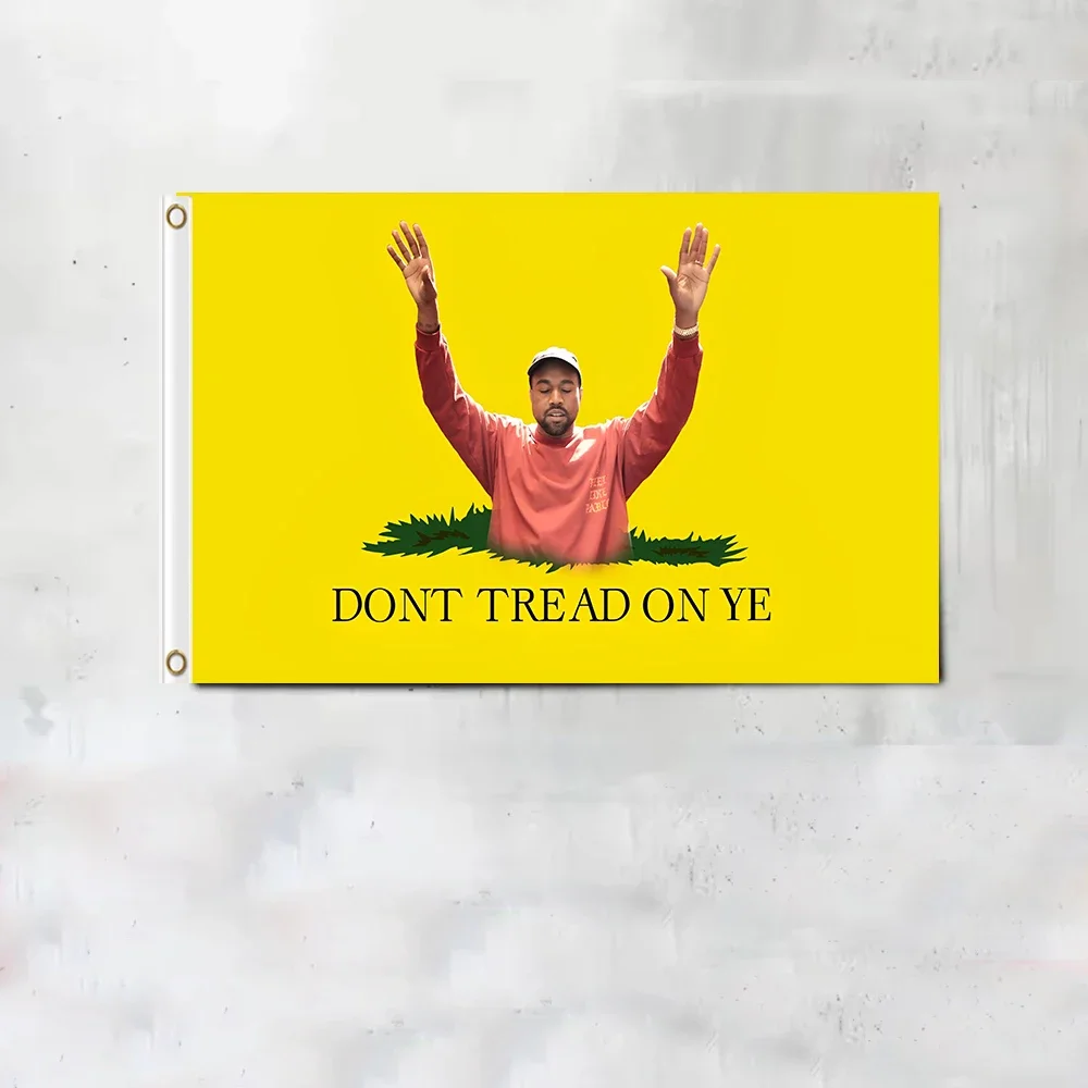 banner of dont tread on me flag 3x5ft polyester with Kanye artwork banner