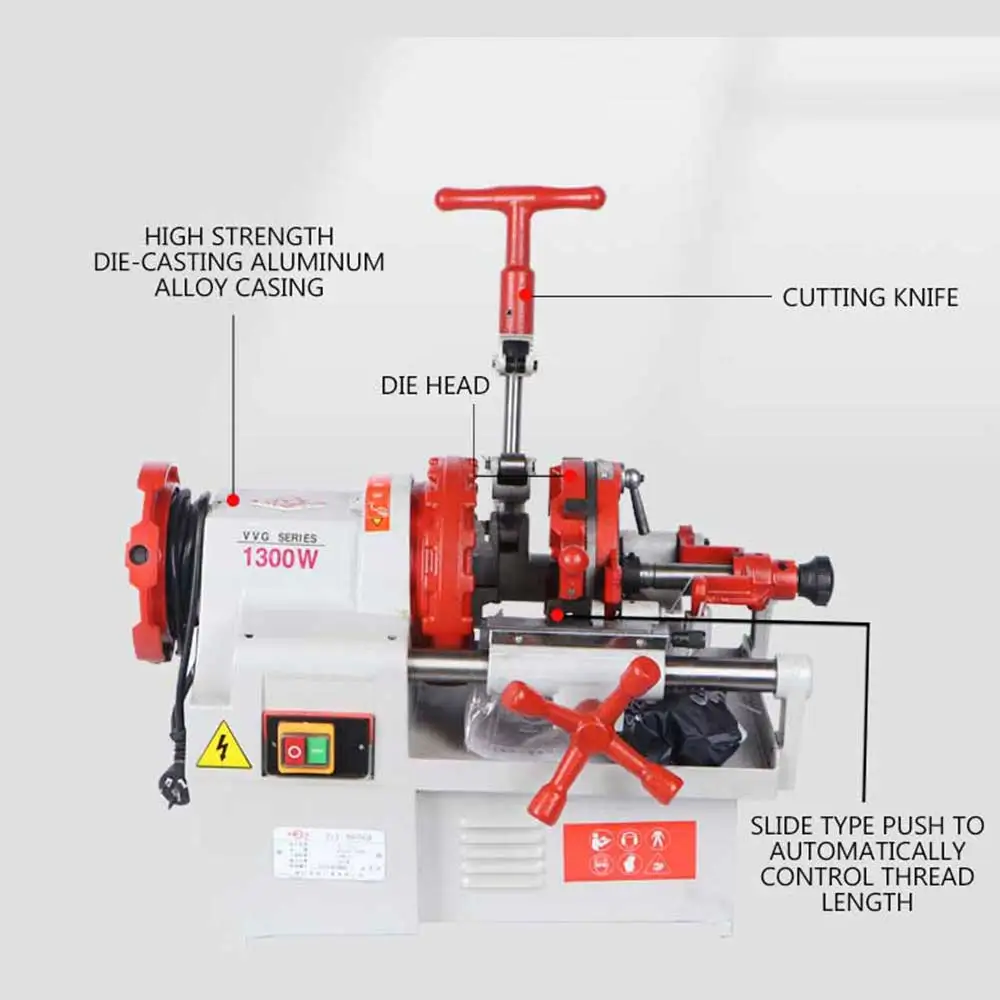 Electric Wire Threading Machine Fire Water Pipe Gas Steel Pipe Twisting Wire Fast Opening Machine 1/2"-2" Wire Machine