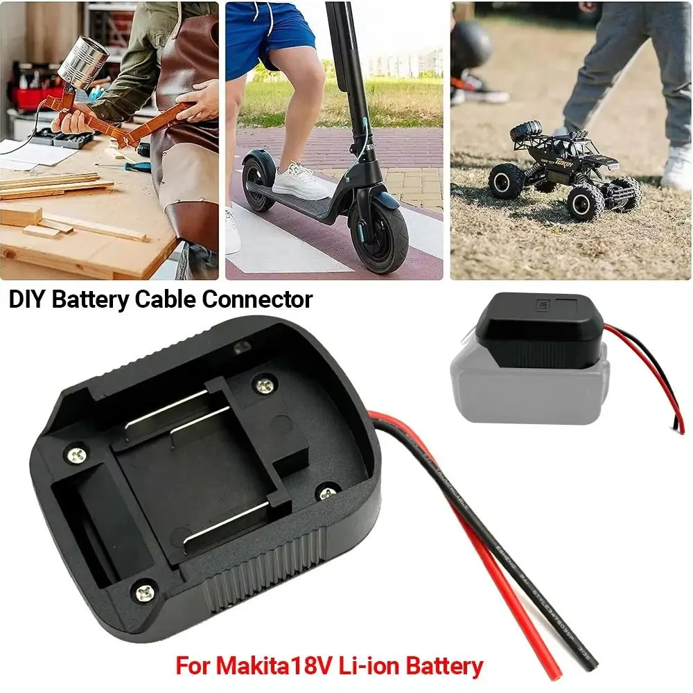 

ABS Li-ion Battery Holder Portable Durable Lithium Battery DIY Adapter Practical with Cable Adapter Converter Base for Makita