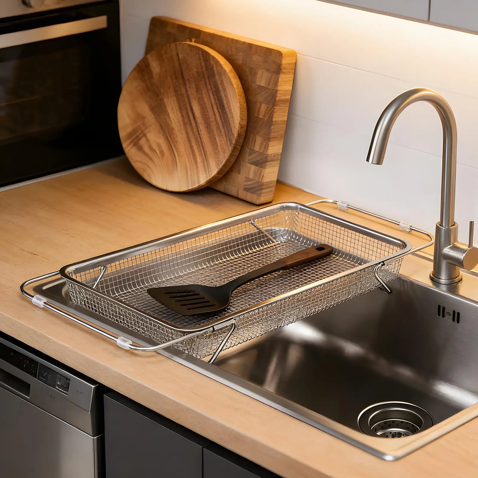 

Полка для посуды для кухонной мойки, хранение из нержавеющей стали, выдвижная сушилка для слива раковины, сушилка для мисок, чашек, кружек, посуда