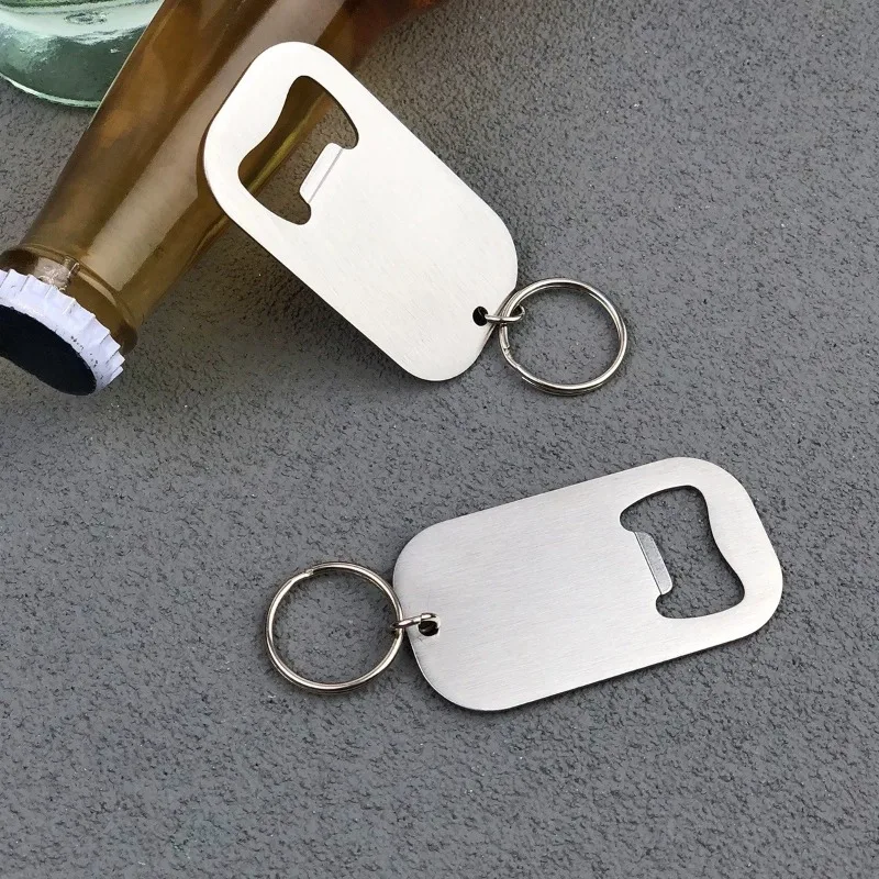 Multifunctional Stainless Steel Bottle Opener Key Ring, Portable Gift