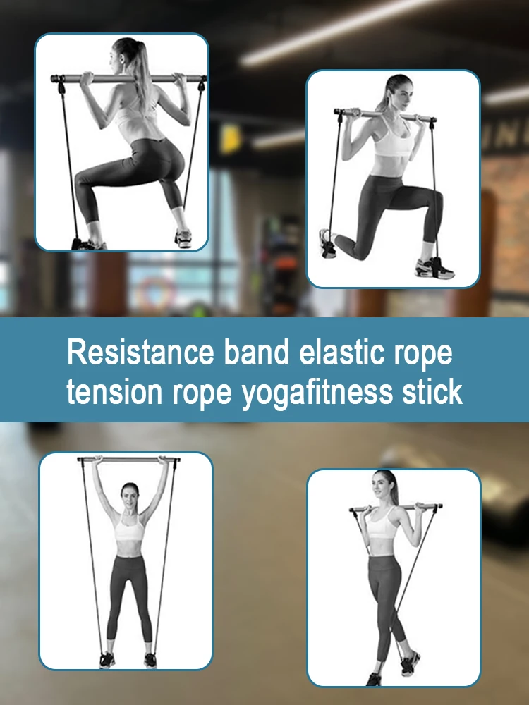 Pilates Bar Kit with Resistance Bands, Pilates Bar with Stackable Bands Workout Equipment