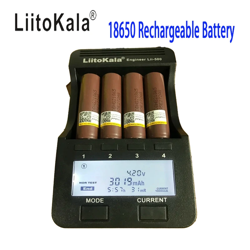 100% original LiitoKala 18650 battery, 3.7v 18650 HG2 3000mAh lithium-ion rechargeable battery, continuous discharge 30A