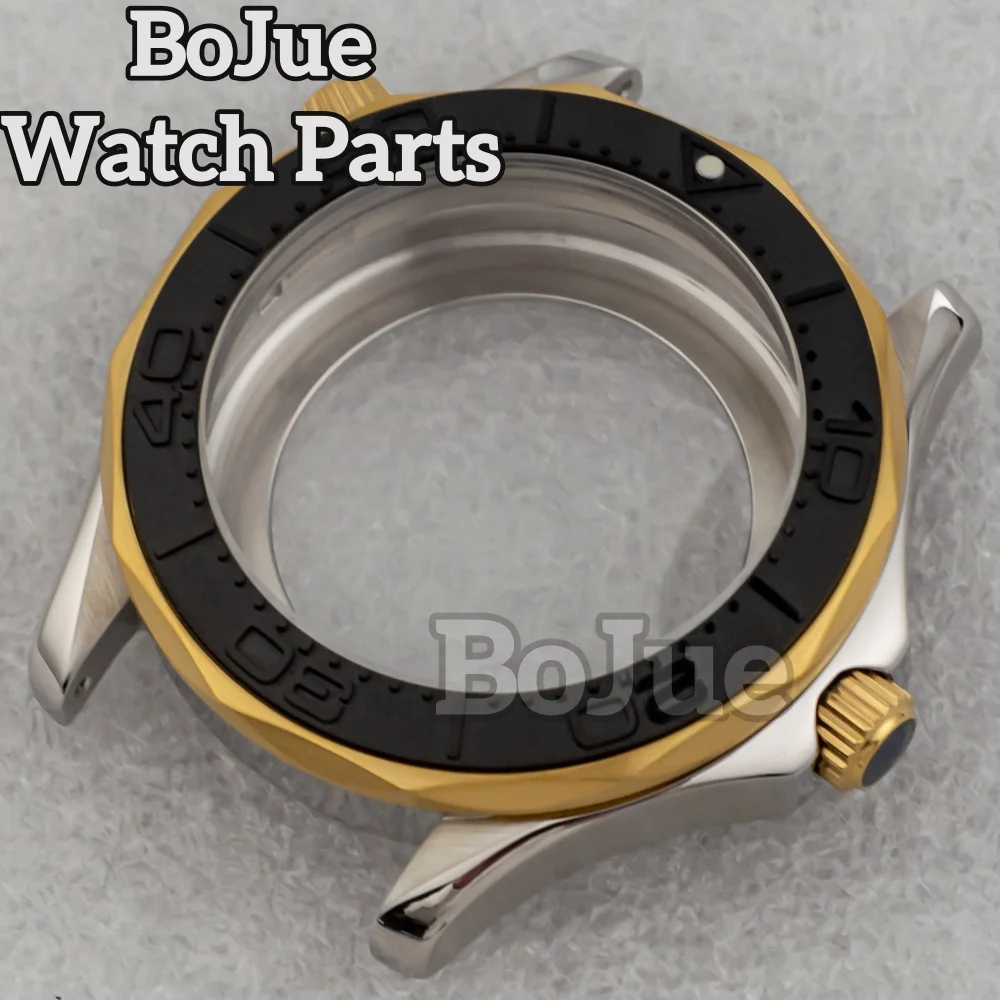 

42mm Gold Luxury Brand Men's Watch Case 31mm Dial for MOD Seamaster 300 NH35 NH36 Movement 20mm Strap Watch Accessories Sapphire