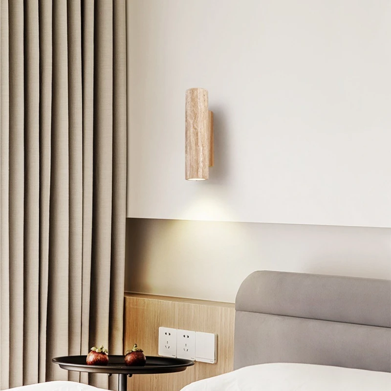SANDYHA الأصفر الحجر الطبيعي الجدار مصباح النمط الياباني غرفة نوم السرير ضوء غرفة المعيشة الديكور داخلي دراسة تركيبة إضاءة #1