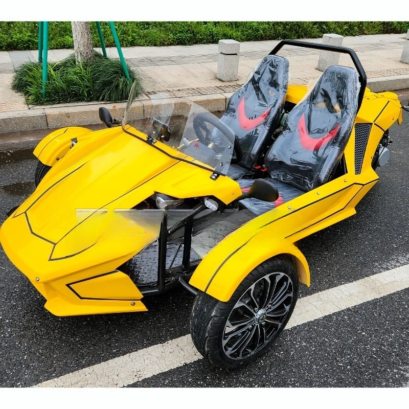 黄色の三輪全地形対応車、大人/子供用ビーチバギー
