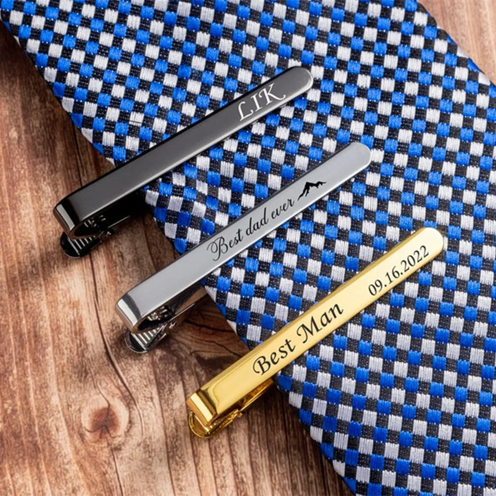 Personalized Custom Logo Name Necktie Pin Business Best Men Formal Wedding Suit Accessories Customization Gifts view 5