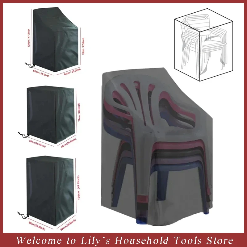 1PC Stacked Chair Dust Cover Storage Bag Outdoor Garden Furniture Protector High Quality Waterproof Dustproof Chair Organizer