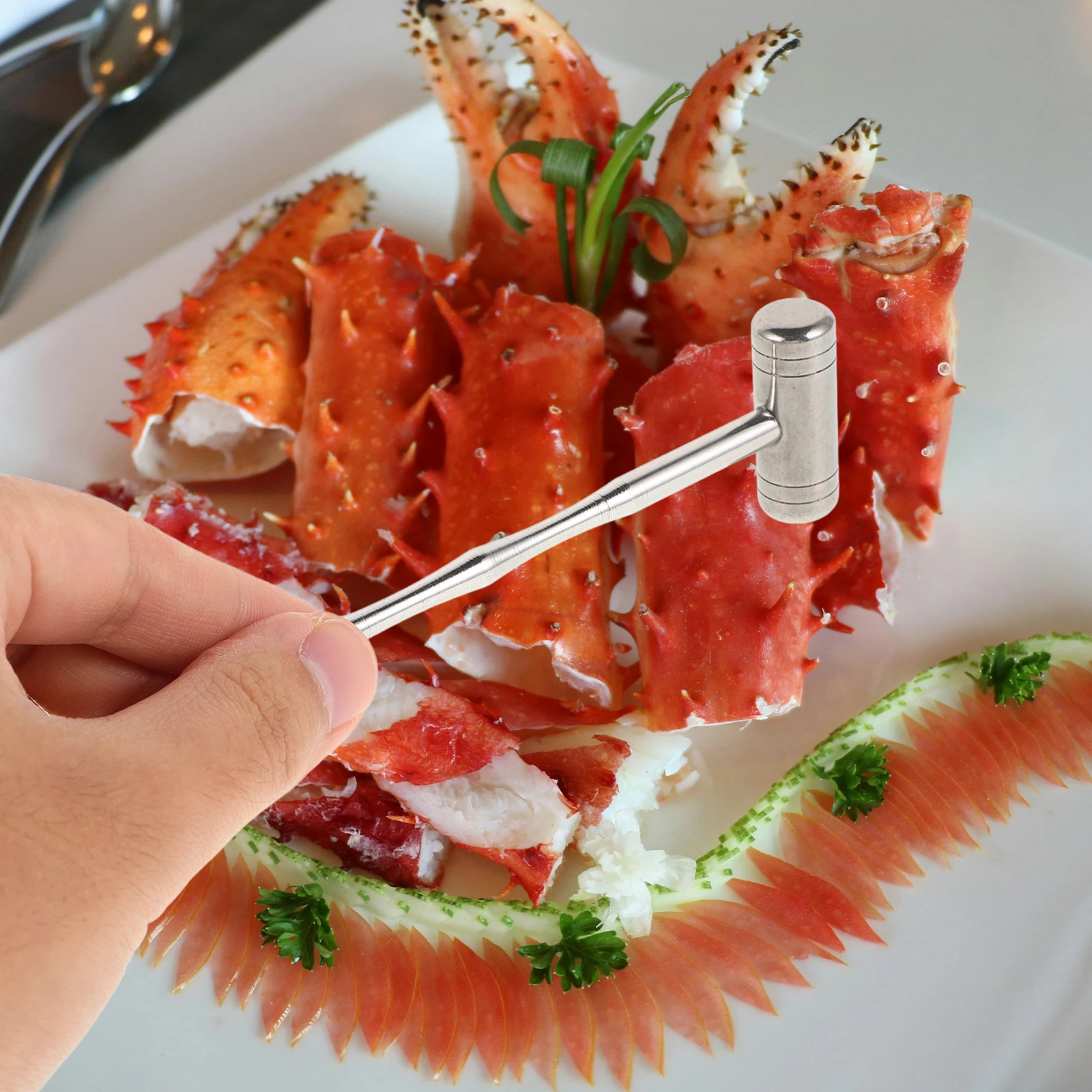 

1 set Crab Eight-piece Tool Set Seafood Tools Stainless Steel Fork Kitchen Gadgets Claw Crackers Lobster Picks Utensils