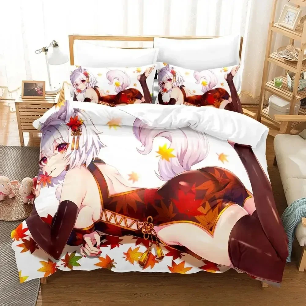 2025 Kawaii Inubashiri Momiji Touhou Bedding Set Single Twin Full Queen King Size Bed Set Adult Kid Bedroom Duvet cover Set