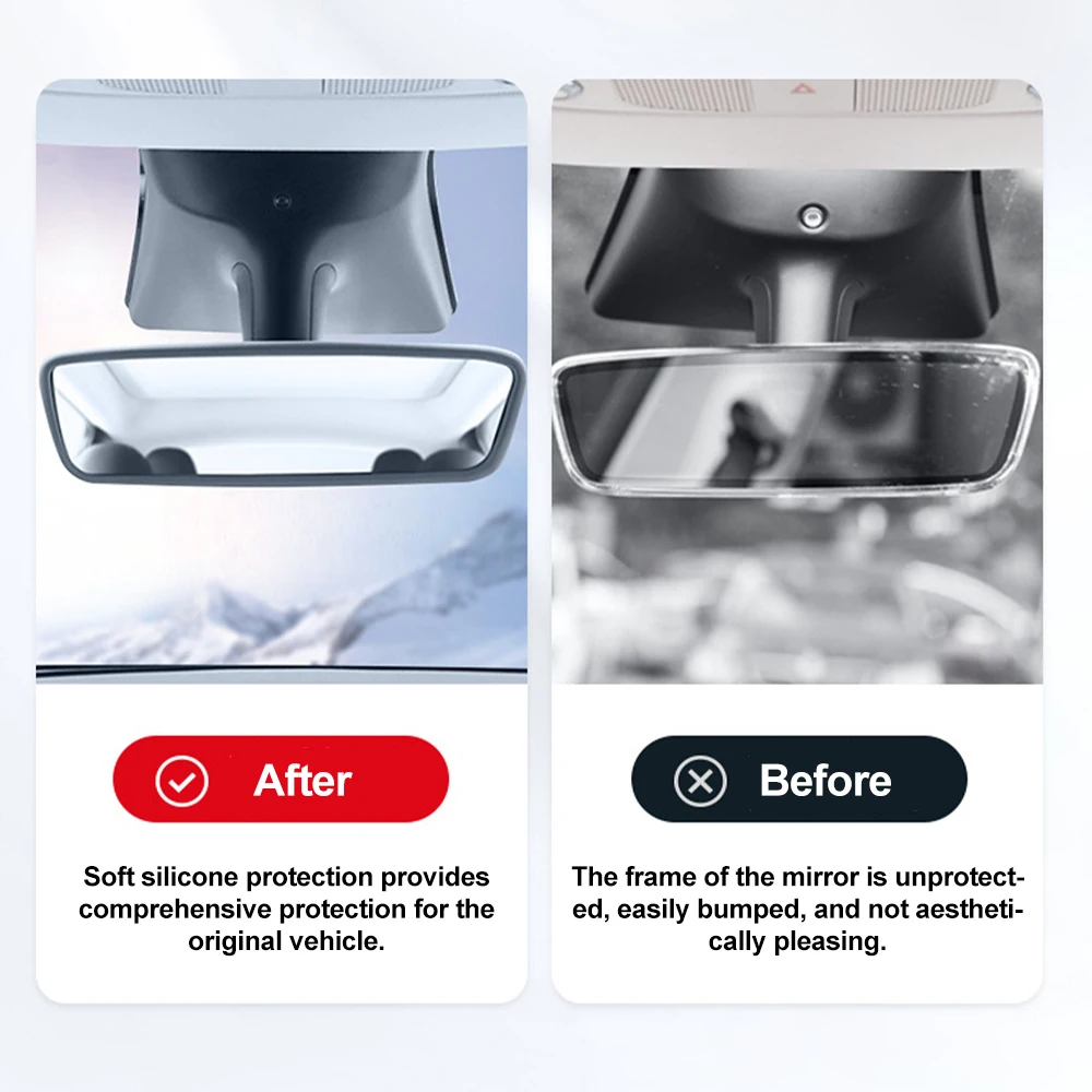 غطاء مرآة الرؤية الخلفية للسيارة ، حافظة مطاطية من السيليكون ، واقي الرؤية الخلفية ، إكسسوارات داخلية للسيارات ، موديل تسلا 3 ، Y ، S ، X
