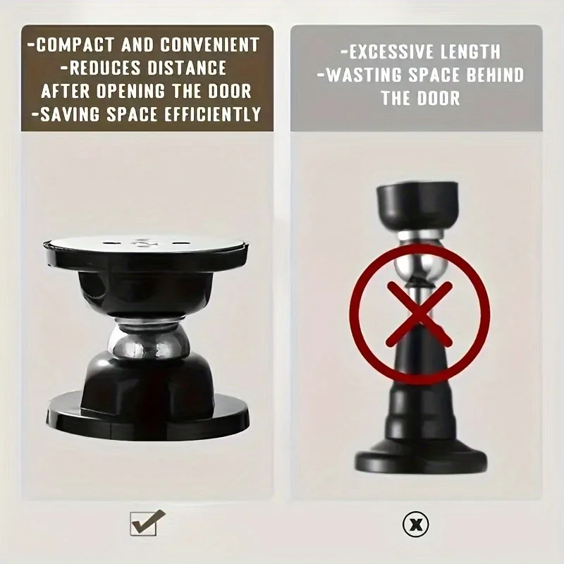 1PCS Self Adhesive Magnetic Door Stop No Drilling Easy Install Wall Floor Universal Short Design Strong Hold Keep Door Open
