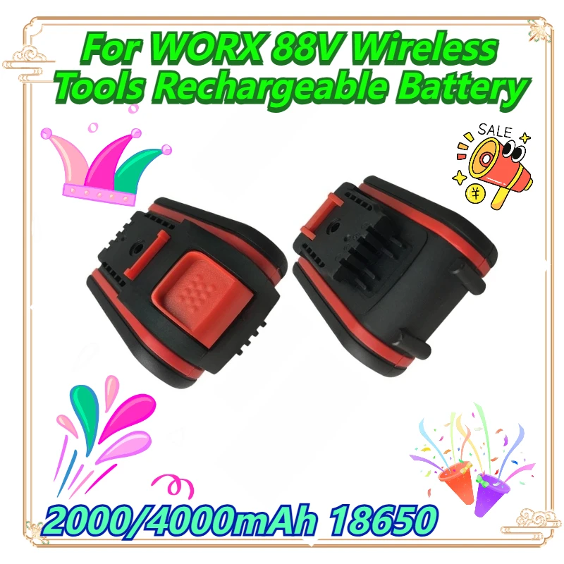 

2000/4000mAh 18650 For WORX 88V Wireless Tools Rechargeable Battery
