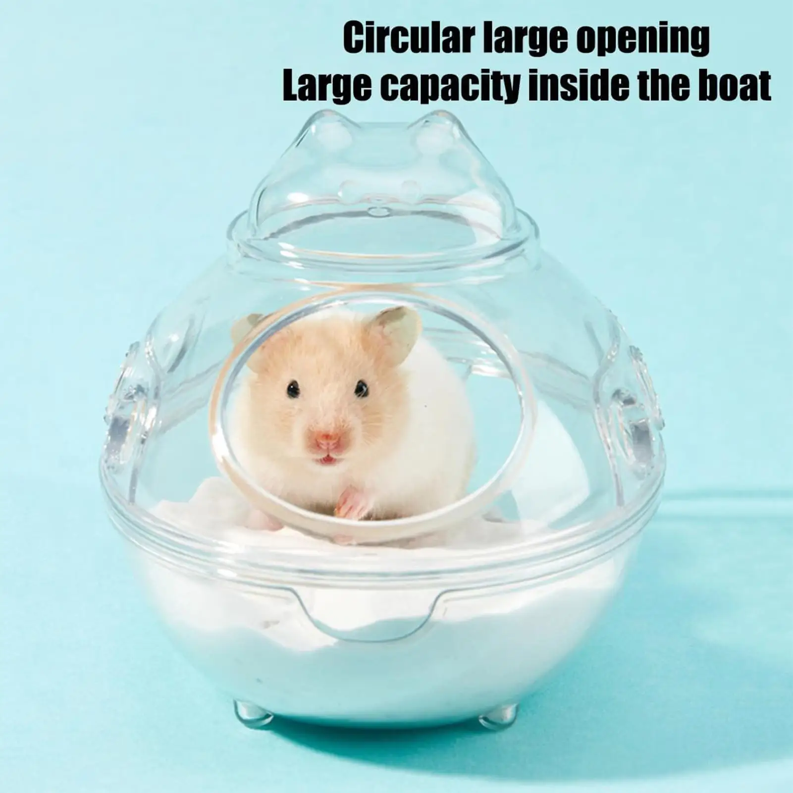 Hamster Bathtub Transparent Submarine Shaped Decorative House Chinchilla Dust Bath Container For Dwarf Syrian Gerbil Bathing