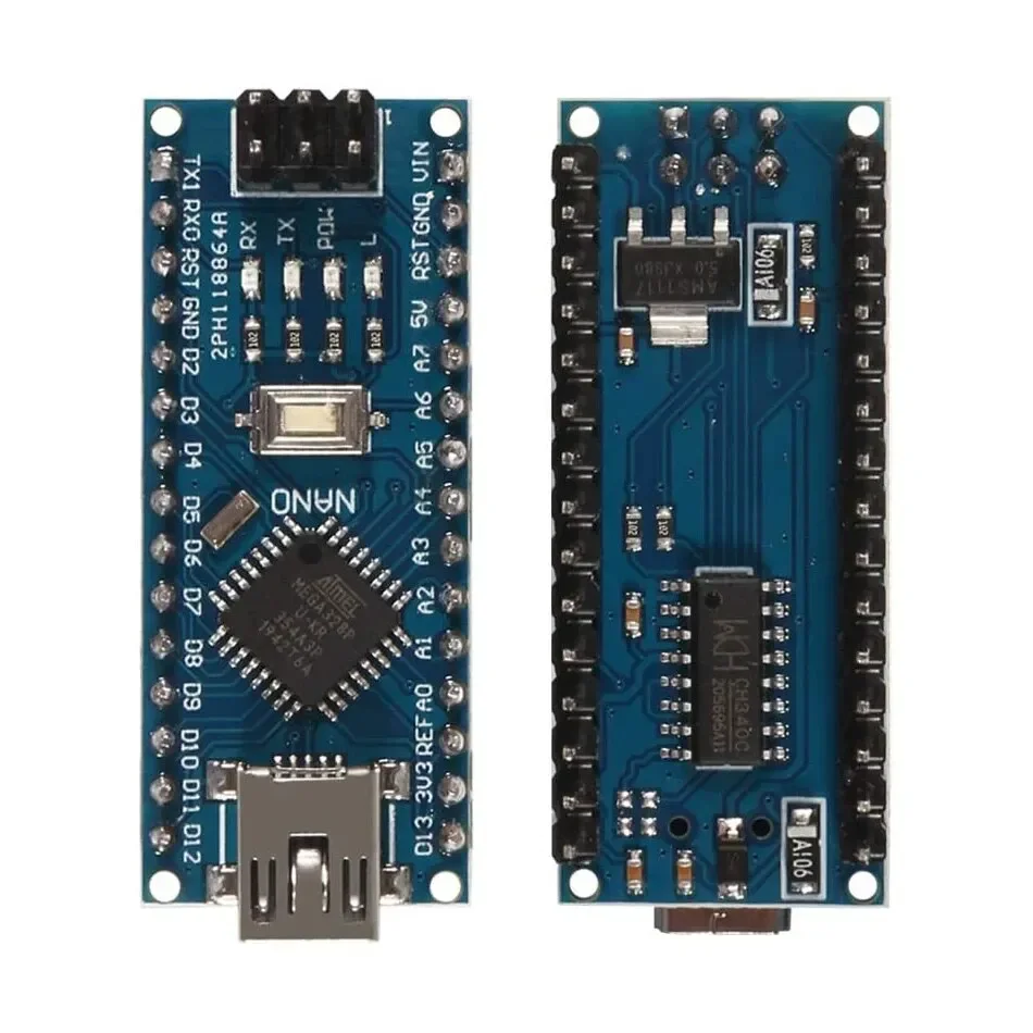 Micro Controlador com USB, Compatível com Arduino, ATmega328P, Nano Board, CH340