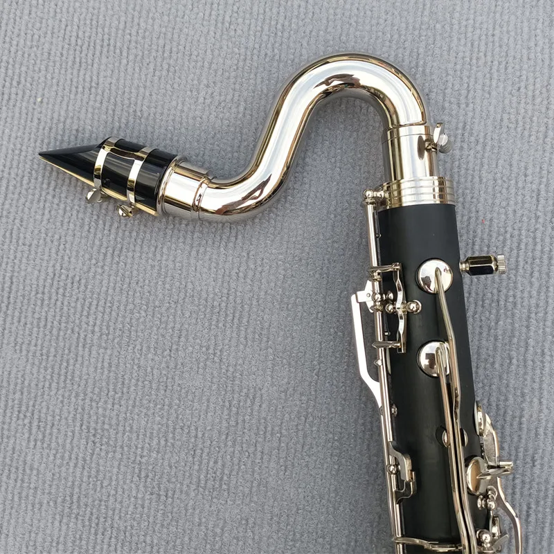 Silver Plated Keys Bass Clarinet Bb Tune Clarinet High Quality Bakelite Instrument With Case Free Shipping Musical Instrument