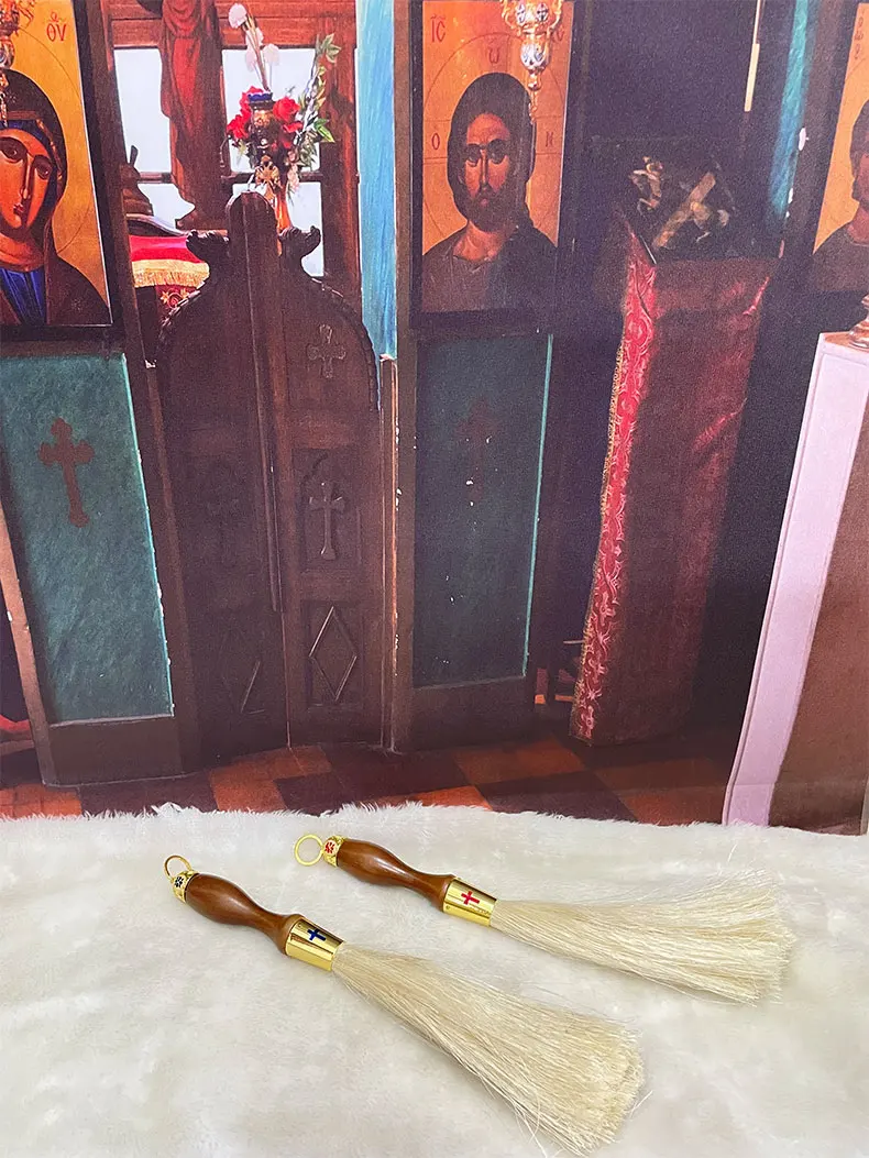 HTISOK Orthodoxes Kreuz Reliquien Weihwasserstab Katholisches Geschenk Christliche Kirchenartikel – Detail 1
