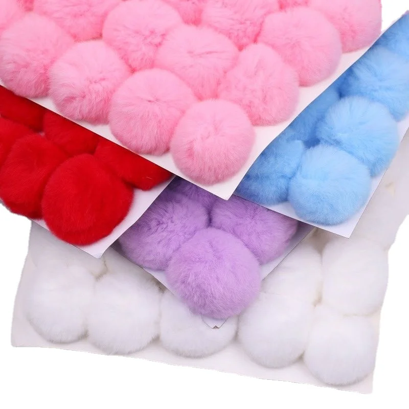 6cm Pompom Real Rex Rabbit Soft Pompones Fluffy Plush Crafts DIY Pom Poms Furball Home Decor Scarf Sewing Supplies