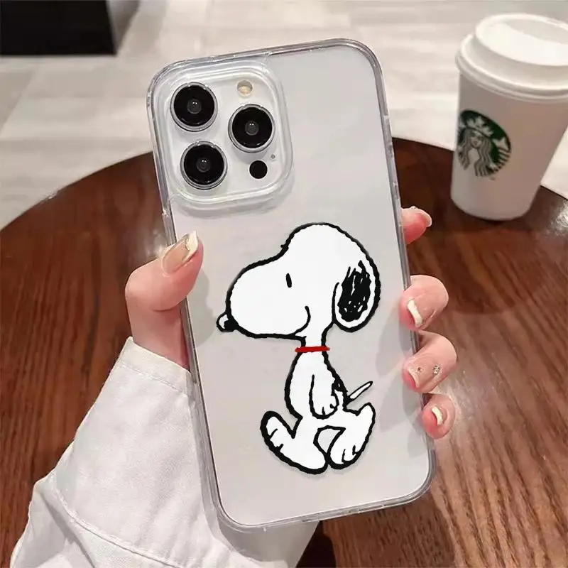 Cartoon Cute S-Snoopy Phone Case For iPhone 16E 11 12 13 14 15 16 17 Pro Max Plus XR X XS Max 8 7 6 6S PLUS Cover  Cover