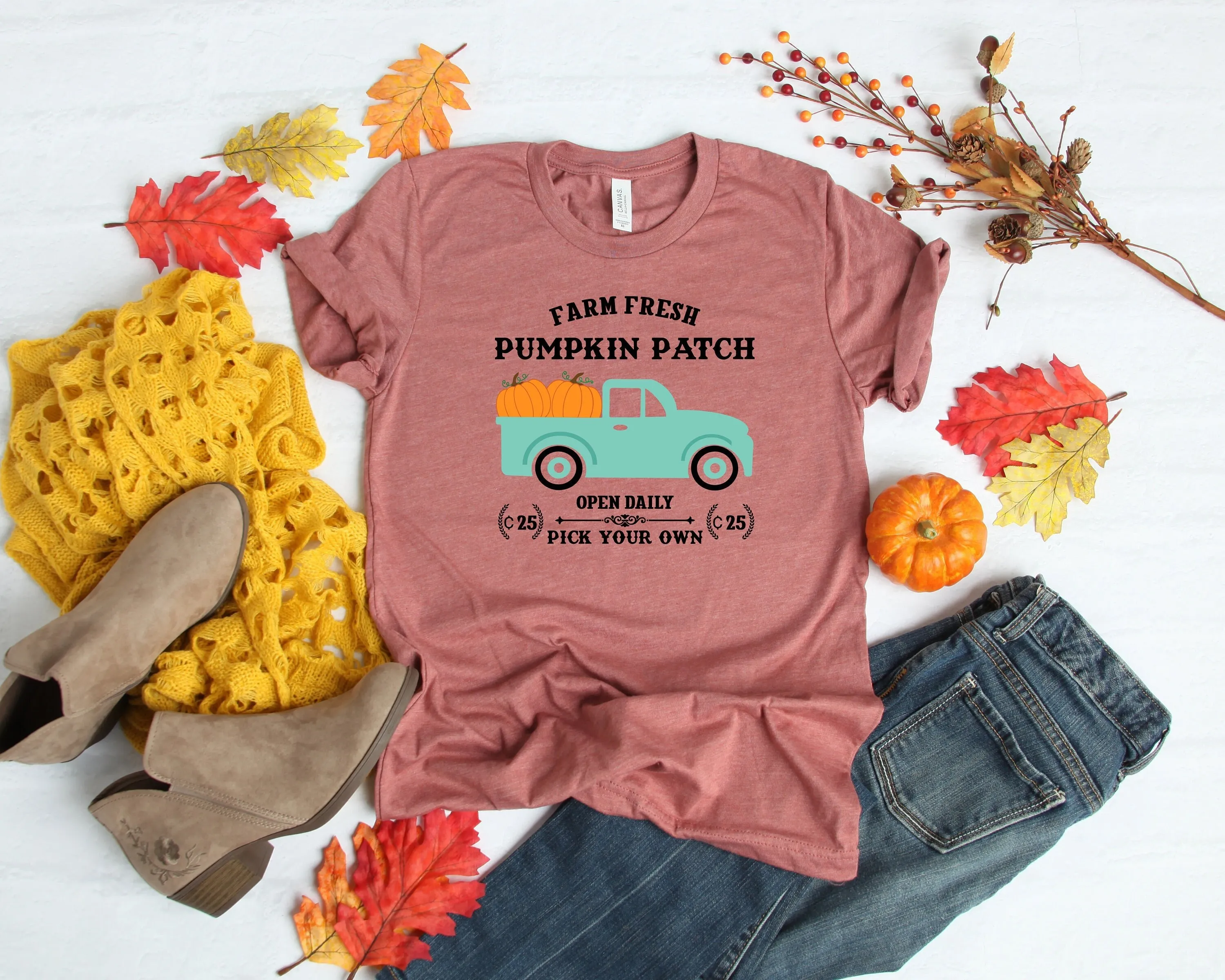 Farm Fresh Pumpkin Patch T Shirt Thankgiving Cute Fall Autumn Thanksgiving Day Funny