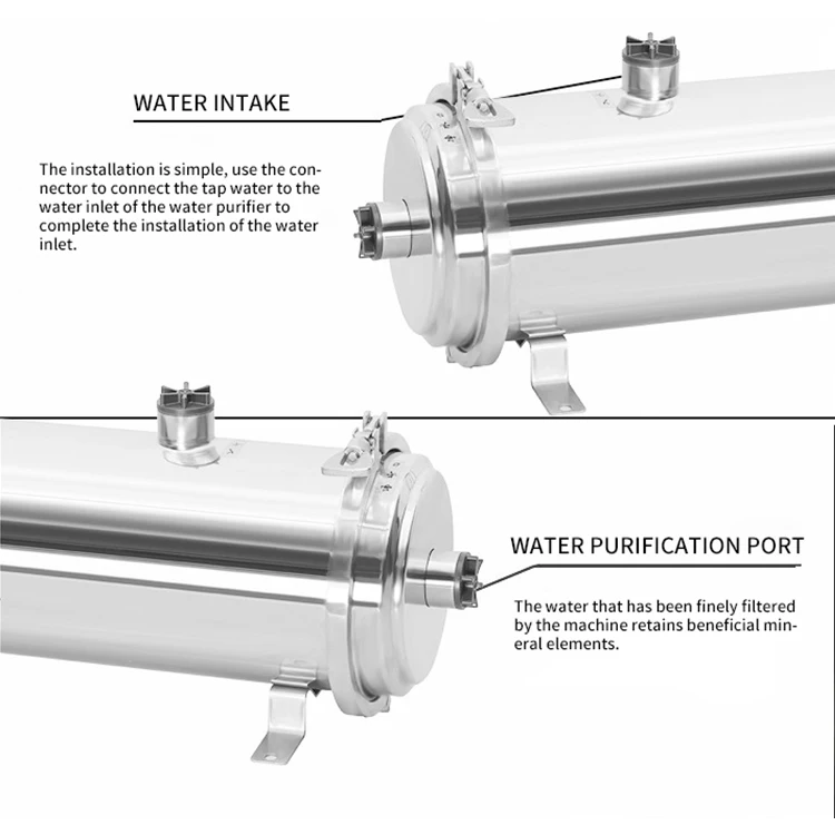 8000l/h High Flow Stainless Steel Ultra Filtration Membrane Water Purifier Whole House Re Washable Pvdf Uf Membrane Water Filter