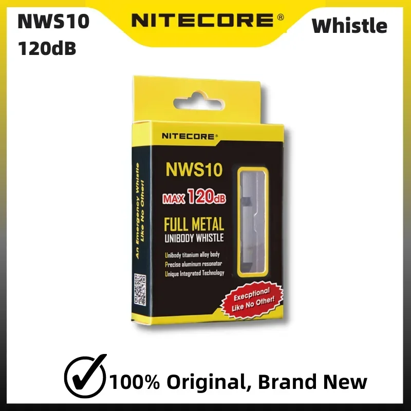 

NITECORE NWS10 Emergency Lifesaving Whistle 120dB TC4 titanium alloy Camping Lifesave SOS Survival Necklace Tool