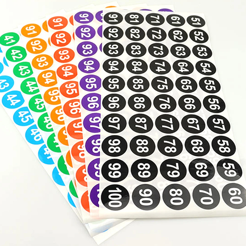 12sheets/600pcs 1 To 100 Number Sticker Set Consecutive For Planner Waterproof