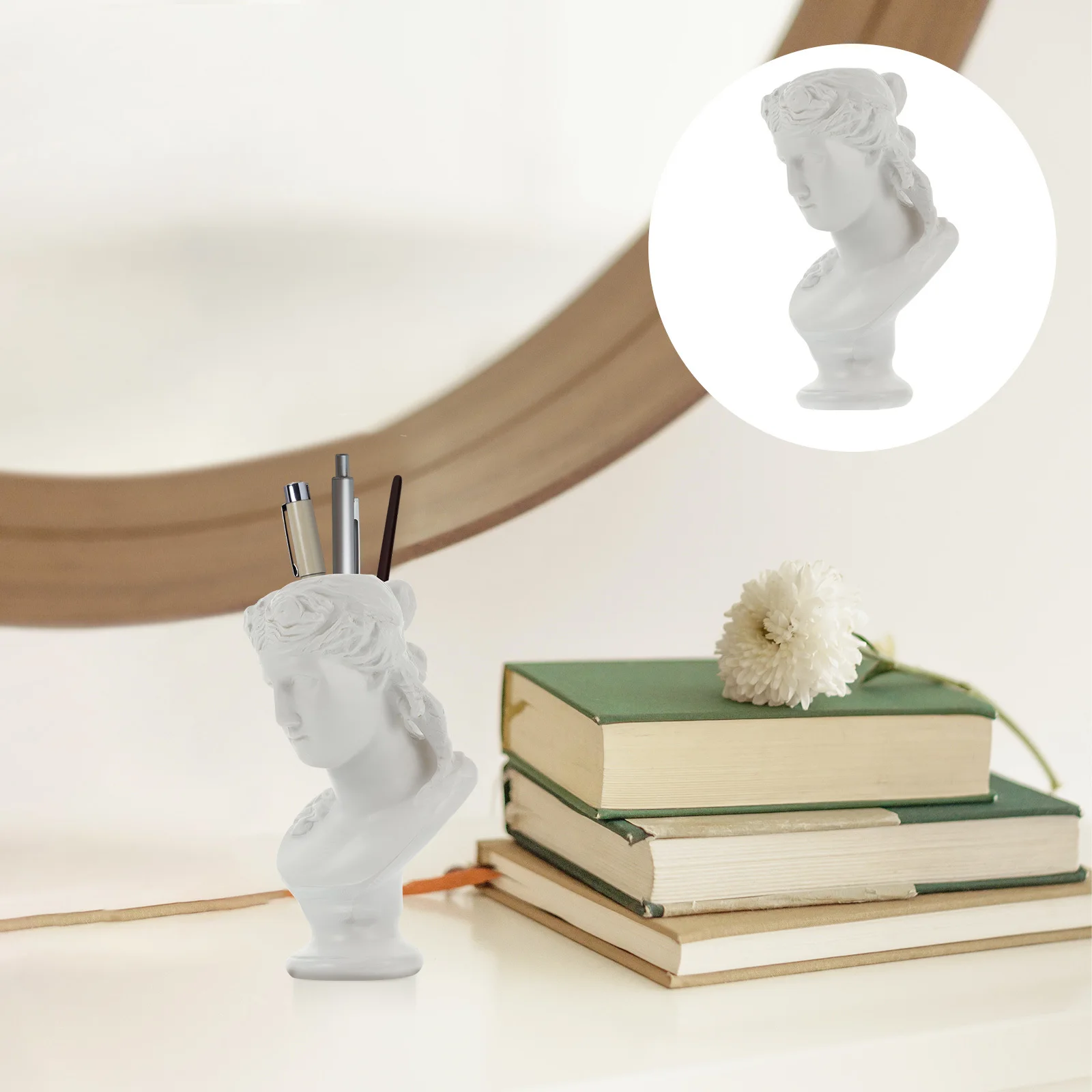 

Home Decor Flowers Vase Decorative Floral Pen Storage Holder Statue Sculpture Office