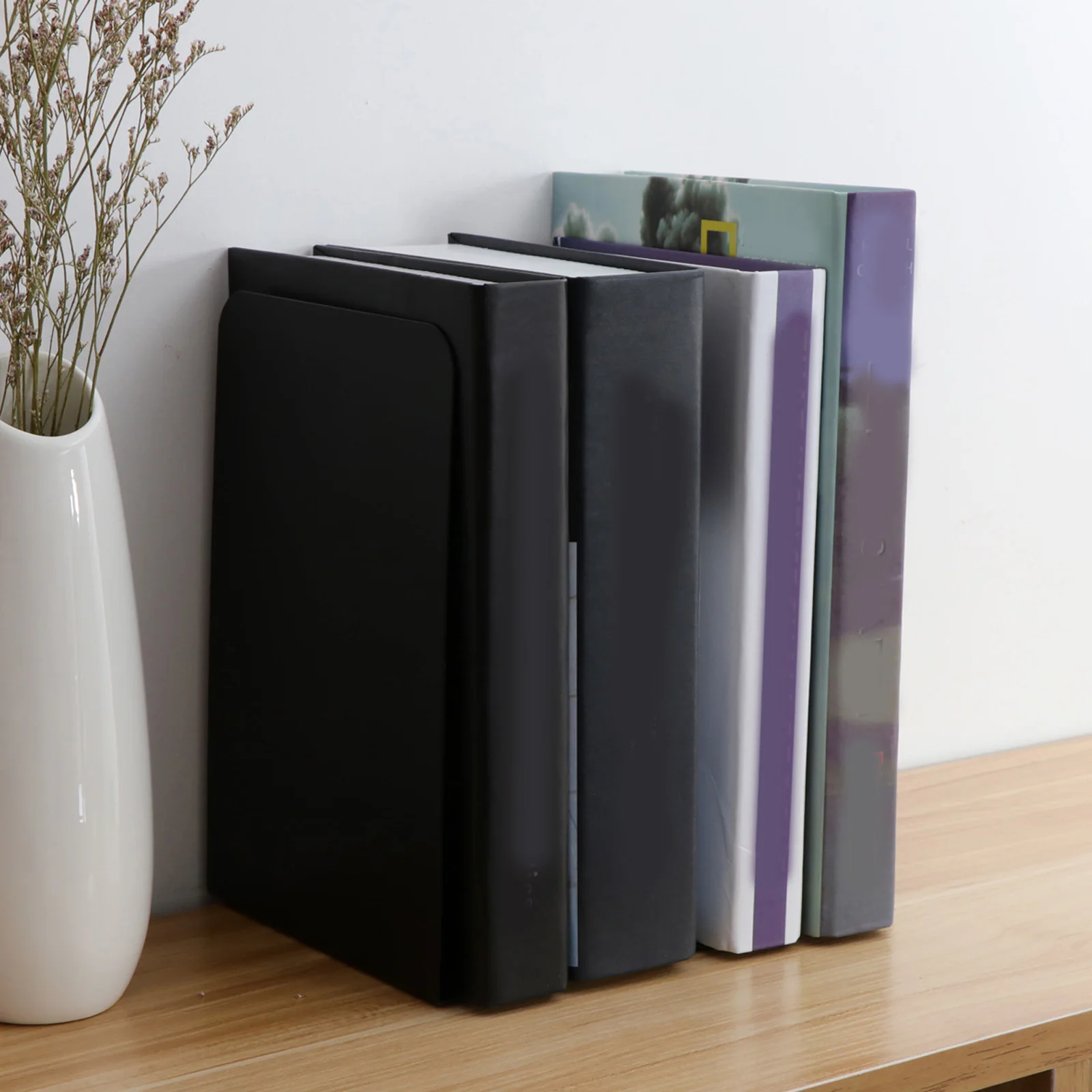 

Metal Bookends Heavy Duty Adjustable Anti Slip Stoppers Oversized Books Magazines Files Stable Base Solid Design Book Rack