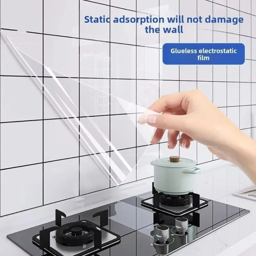 Oil Proof Wall Protector Film Heat-resisting Transparent Waterproof Sticker Electrostatic Adsorption