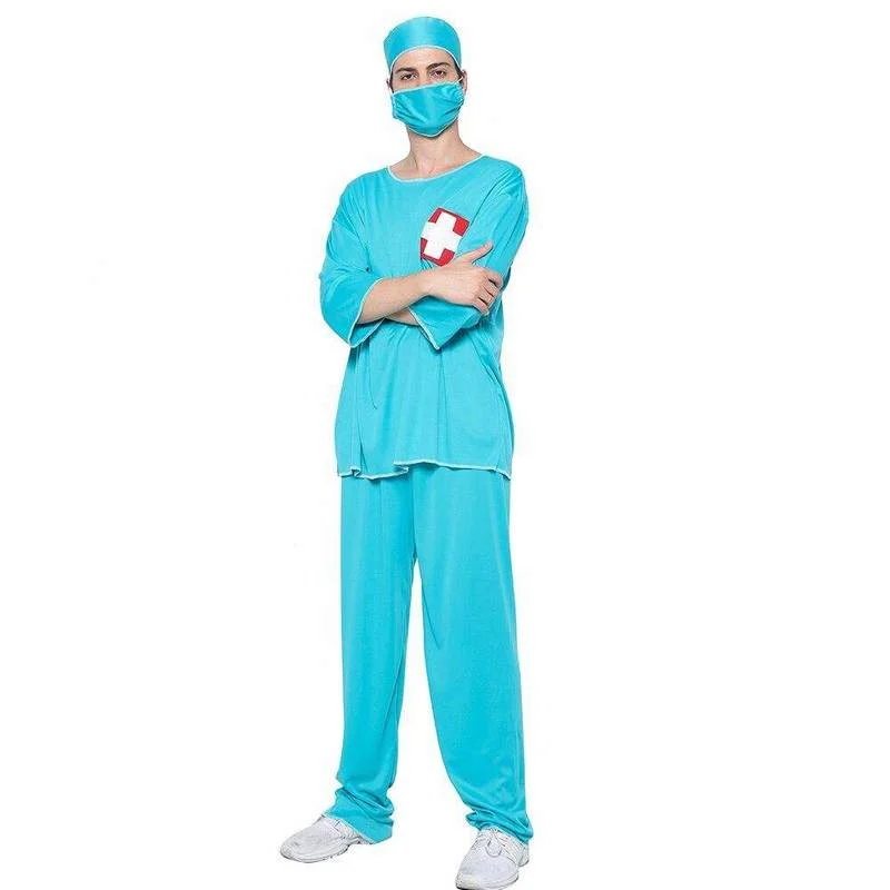 2022 erwachsene Günstige Komfortable Arzt Anzug Halloween Kostüm Herren Cosplay Chirurg Kleidung Karneval Ostern Purim Phantasie Kleid