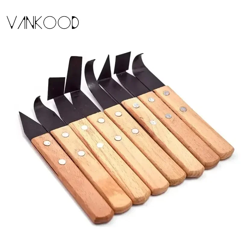 8 Pcs Stainless Steel Wooden Handle Sculpture Carving Tools Soft Ceramic Pottery Hand Made Diy Pottery Clay Repair Tools