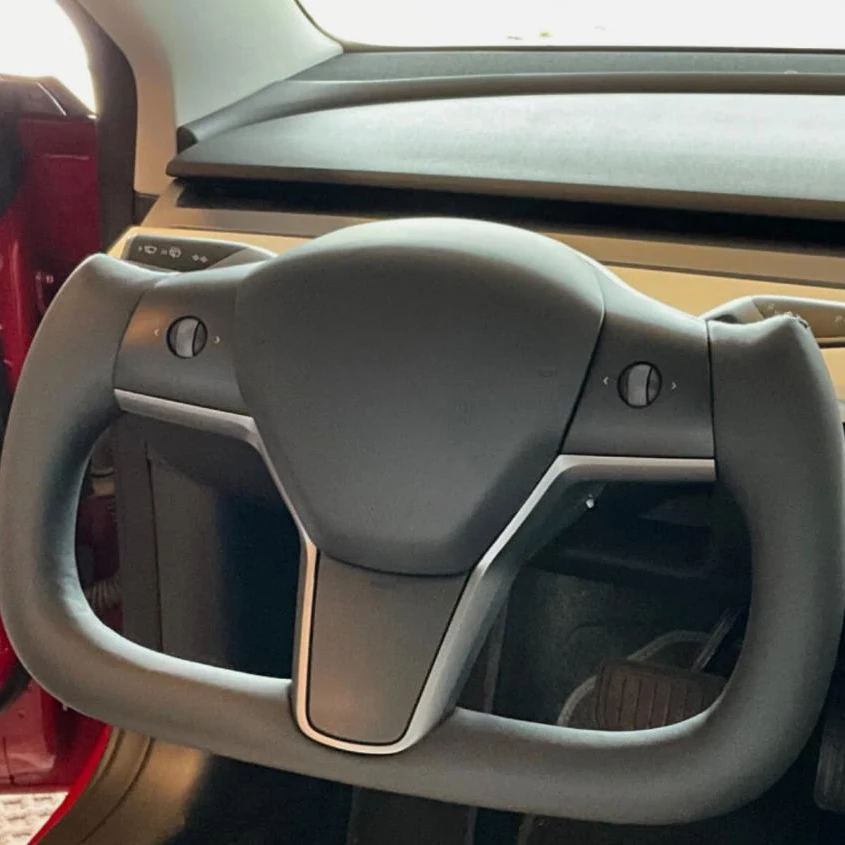 Yoke Steering Wheel For Tesla Model Y 3 2016-2022 Model Y 2020-2024 Heating With Heated Black Car Accessories