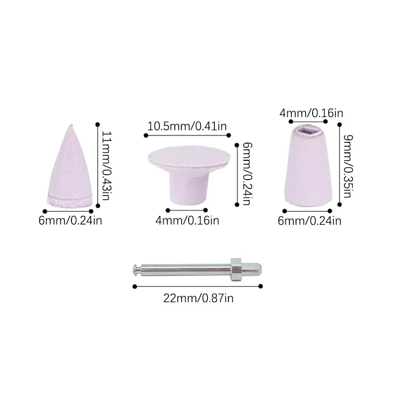 20Pcs/BOX Silicone Composite Polishing Grinding Head, Used for Precision Machining and Polishing of 3 Types of Cup Inverted Cone