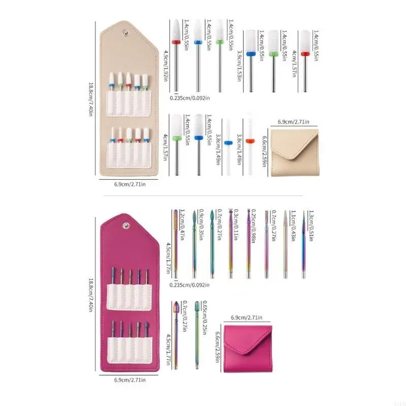 Bit forage à ongles en diamant Q1FB Portable pour conception d'art à ongles machine à forage électrique, manucure,