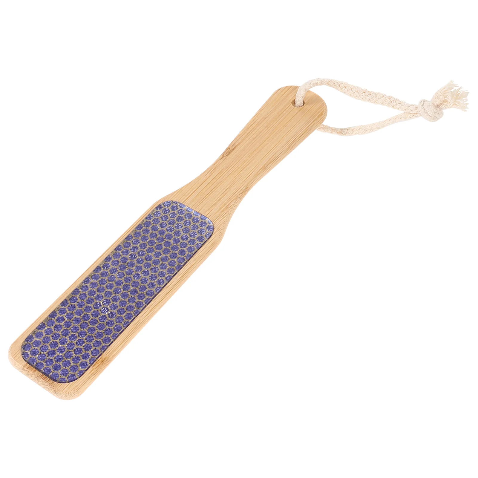 Bamboo Handle Foot Callus Remover Transparent Glass Pedicure File for Dead Skin Exfoliation Smooth Heel Care Home Salon Use