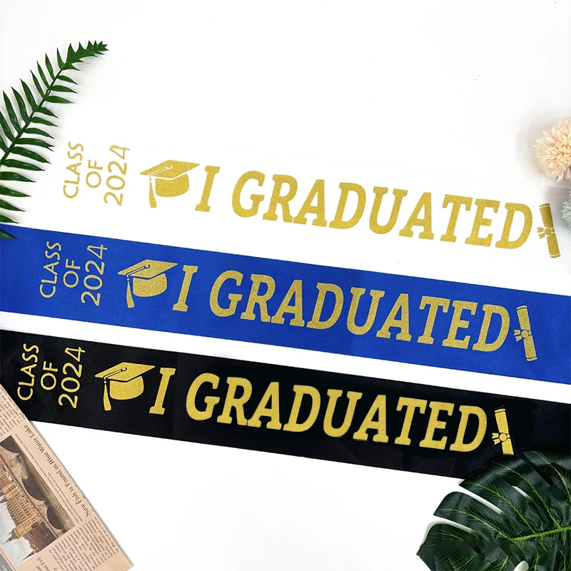 NEW The Class of 2024 Graduation Party Shoulder Sash Graduate Ribbon Etiquette Belts Graduation Party Prom Decoration Band