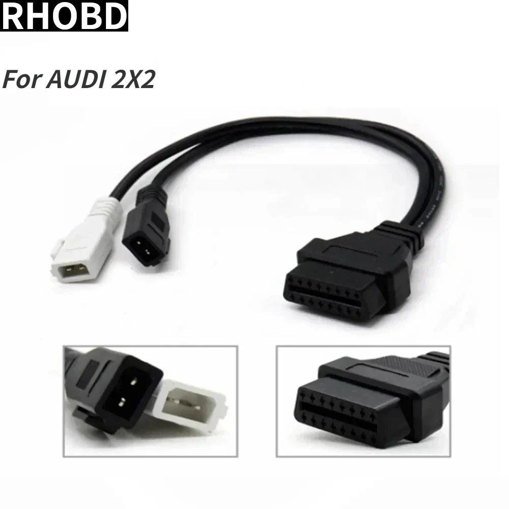 

NEW 2P+2P To 16Pin OBD2 Cable for AUDI 2X2 VAG 2pin Adapter Car Diagnostic Cable To 16 Pin Female Connector for VaG 409 KKL Tool