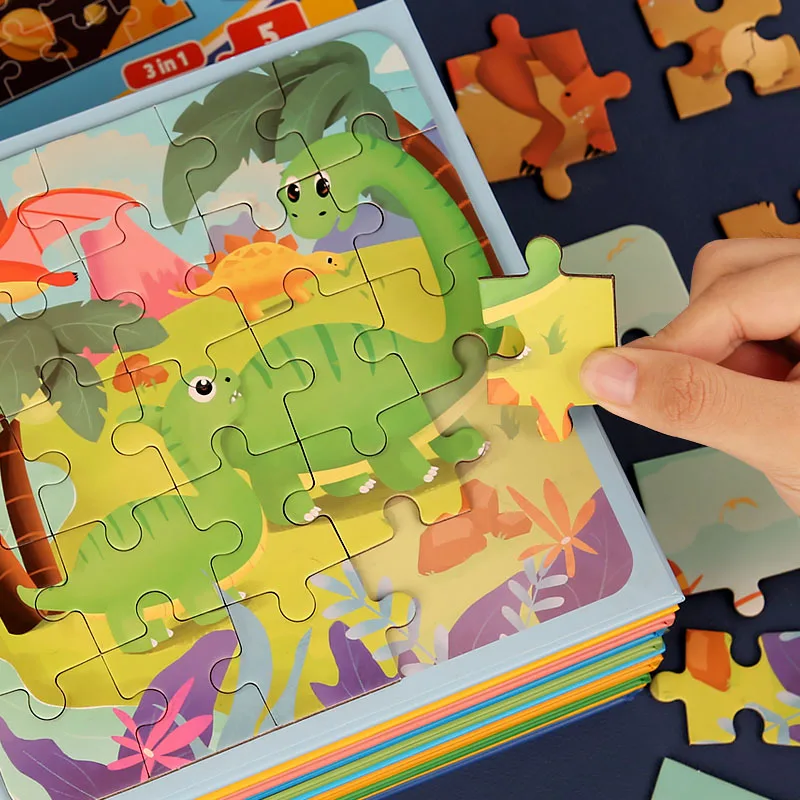 Set buku puzzle canggih magnetik lipat untuk anak, bayi, mainan puzzle taman kanak-kanak pendidikan dini magnetik
