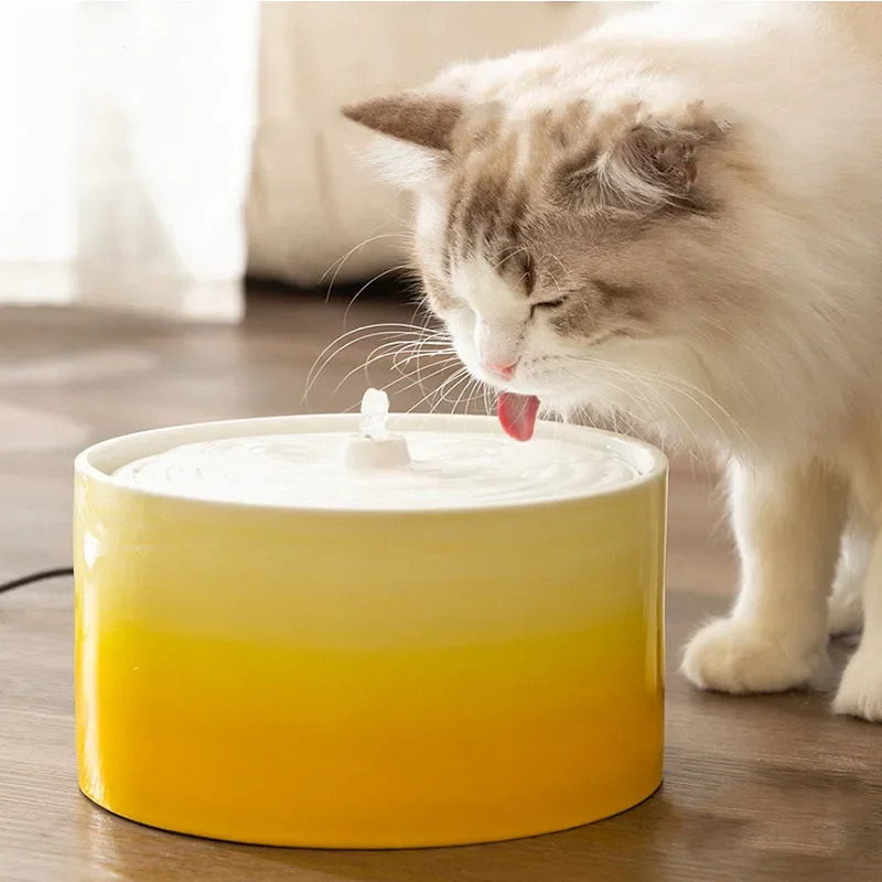 

Automatic Drinker for Cats,Ceramic Pet Water Fountain,Indoor Decor,Gradient Dog Bowls,Auto Dog Waterer Bowl,Cat Accessories,USB