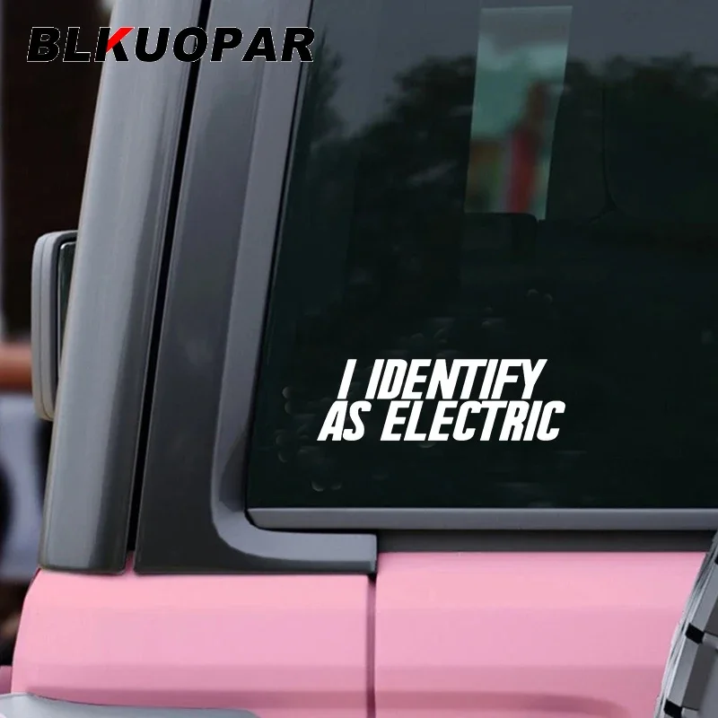 

BLKUOPAR I Identify As A Electric Car Stickers ATV Anime Creative Die-cut Scratch-Proof Laptop Refrigerator Graphics Car Goods