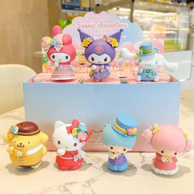 Venda quente autêntica sanrio primavera flor boneca minha melodia pequena estrela dupla cinnamoroll kuromi anime personagem dos desenhos animados kawaii t
