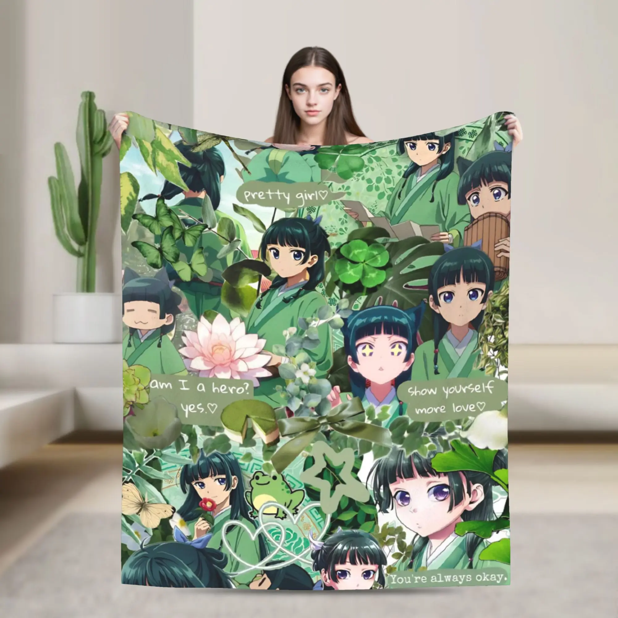 The Apothecary D-Diaries Maomao  Blanket Multi-size Super Soft and Warm  Throw Blankets for Couch Sofa and Bed