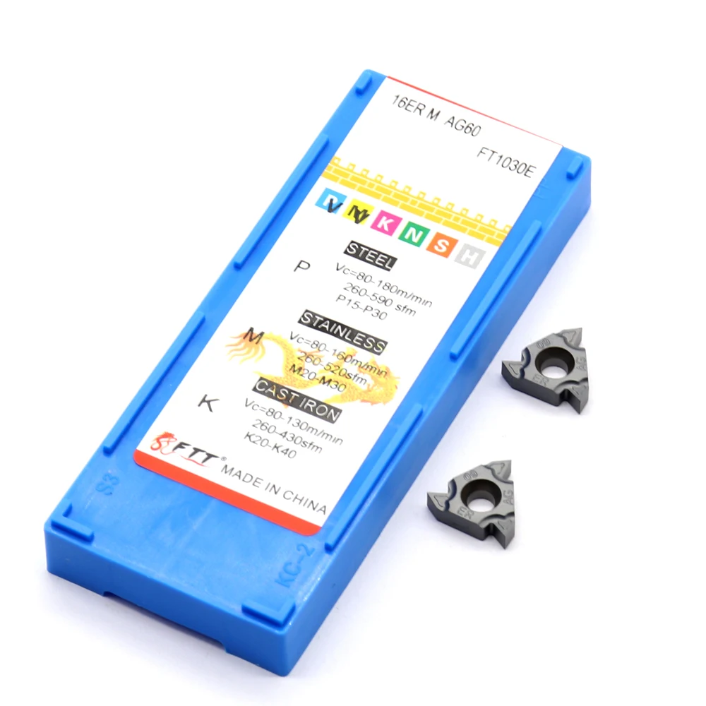 10 pz 16ER M AG60 FT1030E utensili per tornitura filettatura inserto in carburo di tungsteno tornio per filettatura tornio CNC lama per tornio