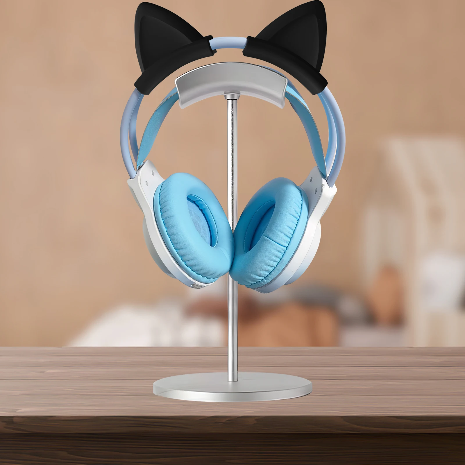 

2 Pairs Cat Ear Decorative Headphones Silica Gel Costume Accessories Gaming Kitten Ears Hair Band Cosplay Headset Ornaments