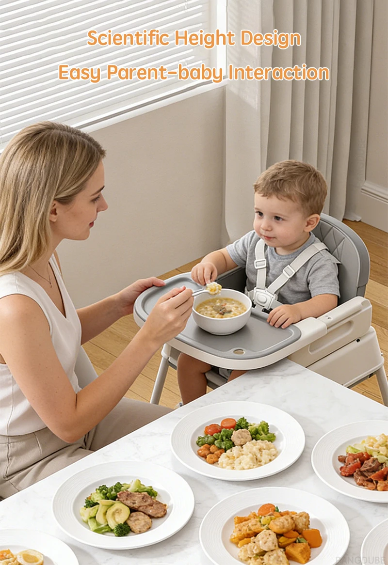 Umwandelbarer Babyhochstuhl 6 in 1, PANGDUBE Kleinkind-Sitzerhöhung, höhenverstellbarer, faltbarer Säuglingsernährungsstuhl mit Rollen – Detail 11