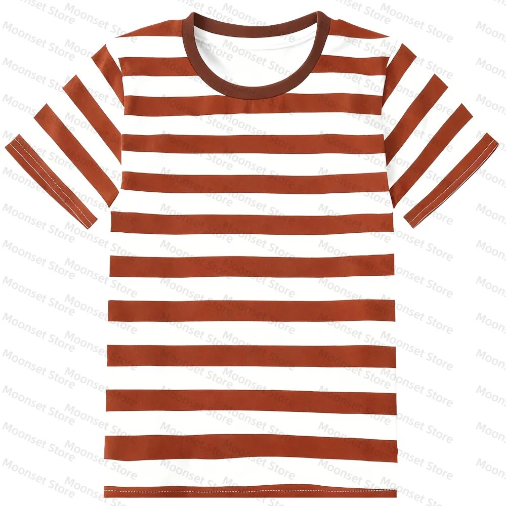 Kontrastfarben mit Streifen, kurzärmeliges neues T-Shirt, T-Shirt für Erwachsene und Kinder, Herren-T-Shirts, Damen-T-Shirts, schnell trocknendes T-Shirt – Detail 4