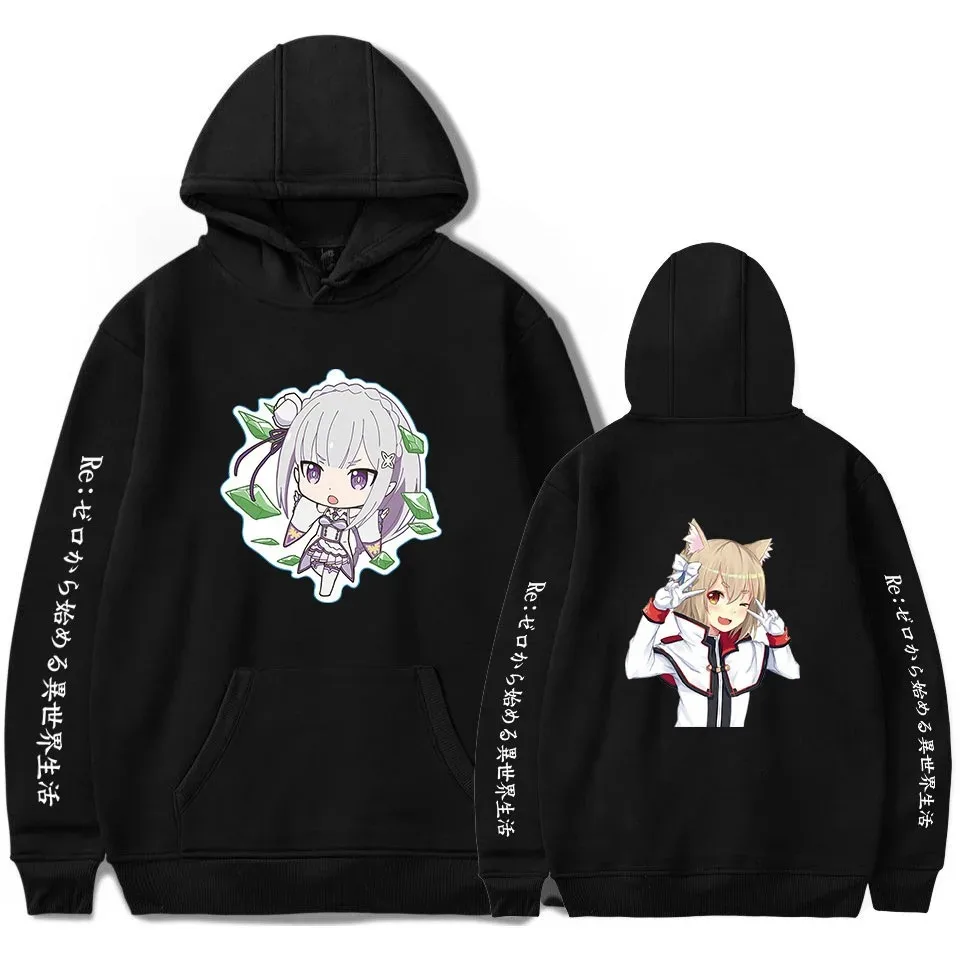 

Men and Women Re Zero Japanese Anime Fleece Hoodies, Harajuku Cartoon, Kawaii Felix Argyle Print, High Quality Sweatshirt, Autum