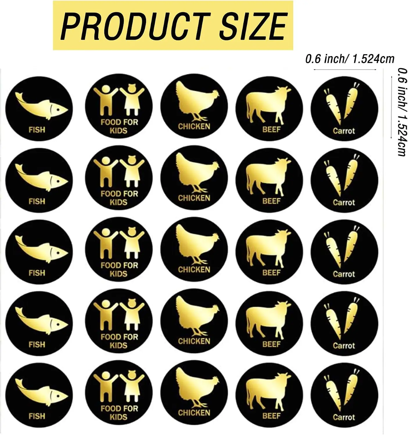 300 Pcs 0.6 Inch Wedding Meal Stickers for Place Cards 5 Styles Meal Choice Indicator Reception Food Label