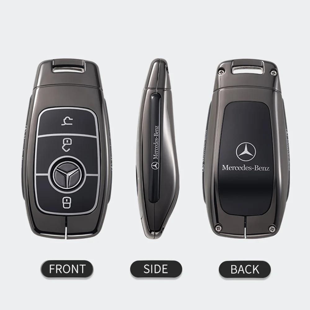 Funda de Metal para mando A distancia de coche, carcasa para Mercedes Benz AMG A C E S G Class GLC CLE CLA GLB GLS W177 W205 W213 W222 X167 AMG